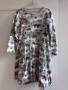 Winter Water Factory Mammoth print dress, Size 6
